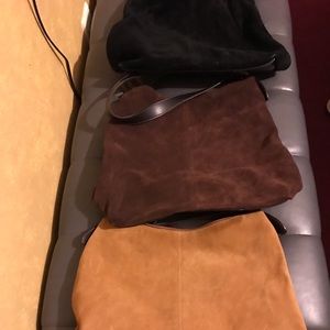 Suede hobo style purses